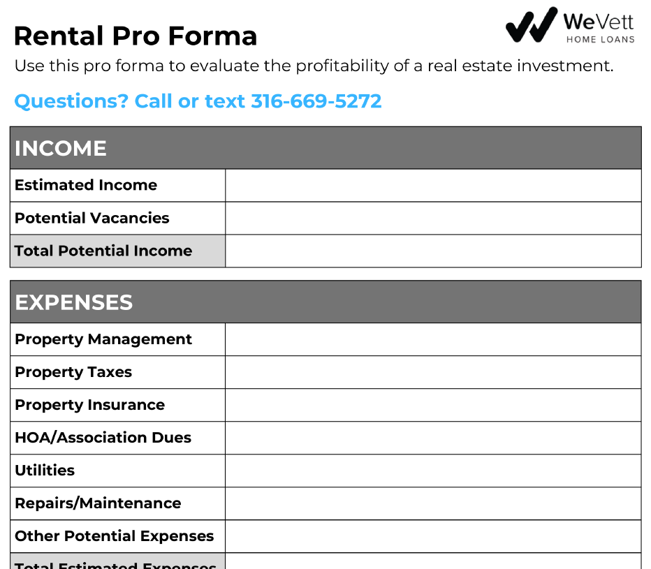 rental pro forma
